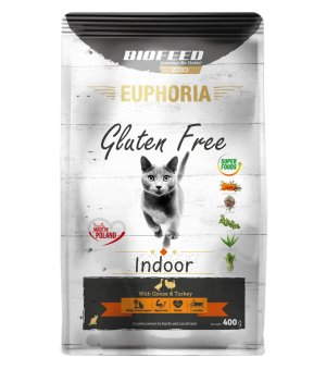 Euphoria Gluten Free Cat Indoor karma dla kota Indyk z Gęsią 400g