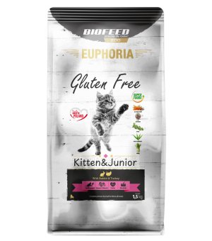 Euphoria Gluten Free Cat Kitten & Junior karma dla kociąt Indyk z Królikiem 1,5kg
