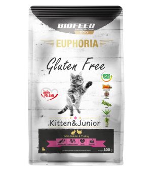 Euphoria Gluten Free Cat Kitten & Junior karma dla kociąt Indyk z Królikiem 400g