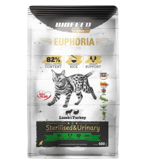 Euphoria Gluten Free Cat Sterilised & Urinary karma dla kota Indyk z Jagnięciną 400g