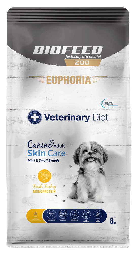 Euphoria VET Canine Adult Skin Care Fresh Mono Turkey - wsparcie zdrowej skóry i sierści XS/S 8kg