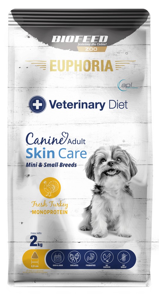 Euphoria VET Canine Adult Skin Care Fresh Mono Turkey - wsparcie zdrowej skóry i sierści XS/S 2kg
