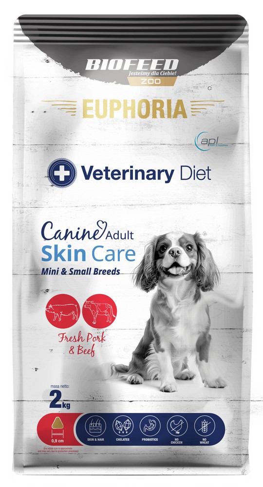 Euphoria VET Canine Adult Skin Care Fresh Pork and Beef - wsparcie zdrowej skóry i sierści XS/S 2kg