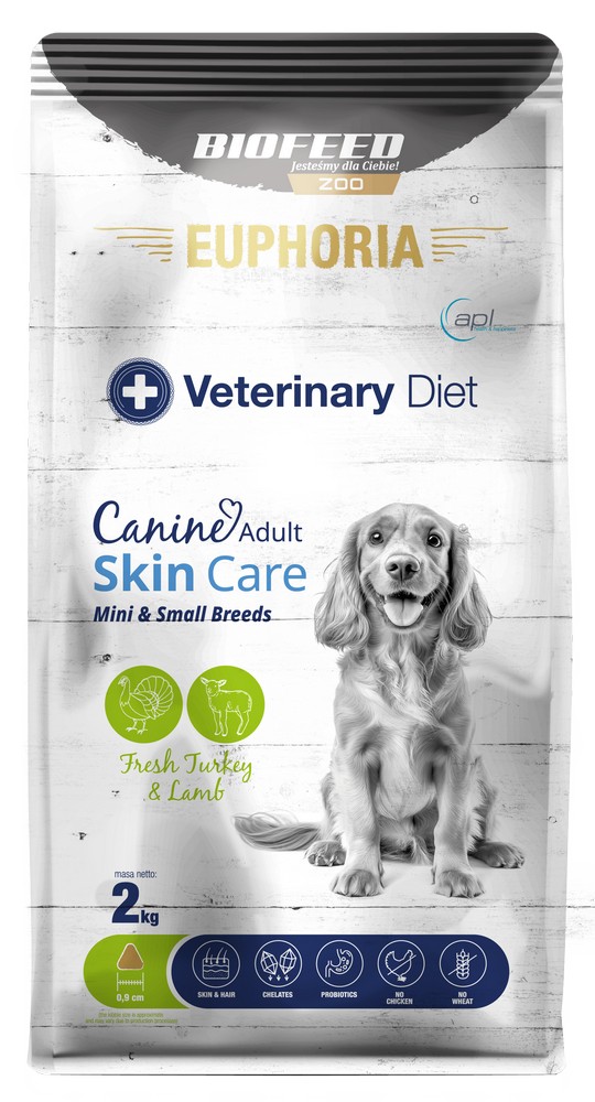 Euphoria VET Canine Adult Skin Care Fresh Turkey And Lamb - wsparcie zdrowej skóry i sierści XS/S 2kg