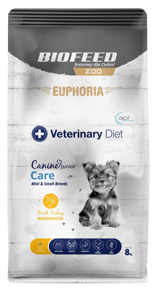 Euphoria VET Canine Junior Care Fresh Mono Turkey - sucha karma dla szczeniąt małych ras XS/S 2kg
