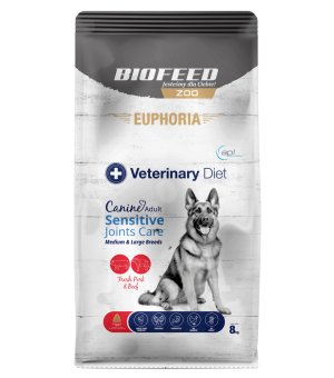Euphoria VET Canine Sensitive Joints Care Pork with Beef - karma sucha dla psów z problemami ze stawami M/L 8kg