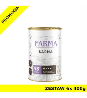 Farma karma mokra dla psów dorosłych Select Monobiałkowa Sarna ZESTAW 6x 400g