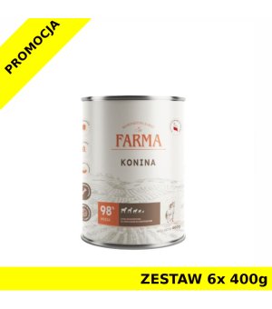 Farma karma mokra dla psów dorosłych Select Monobiałkowa Konina ZESTAW 6x 400g