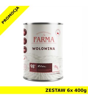 Farma karma mokra dla psów dorosłych Select Monobiałkowa Wołowina ZESTAW 6x 400g