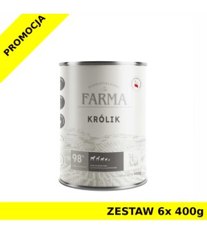 Farma karma mokra dla psów dorosłych Select Monobiałkowa Królik ZESTAW 6x 400g