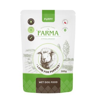 Farma karma mokra dla szczeniąt Jagnięcina Monoproteinowa 500g saszetka