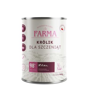 Farma karma mokra dla szczeniąt Select Monobiałkowa Królik 400g
