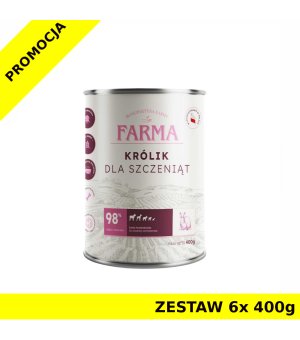 Farma karma mokra dla szczeniąt Select Monobiałkowa Królik ZESTAW 6x 400g