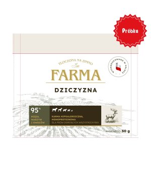 Farma karma tłoczona na zimno dla psów dorosłych Dziczyzna 50g - próbka