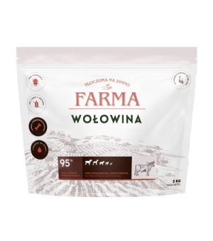 Farma karma tłoczona na zimno dla psów dorosłych Wołowina 2kg