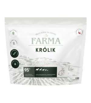 Farma karma tłoczona na zimno dla psów dorosłych Królik 2kg