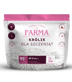 Farma karma tłoczona na zimno dla szczeniąt Królik 2kg - Nowa receptura 