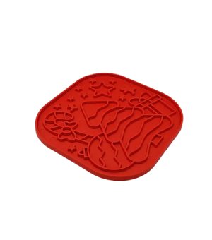 🎄🎁 FIBOO Mata Lolipop XMAS - Lick mata czerwona 19x19cm 