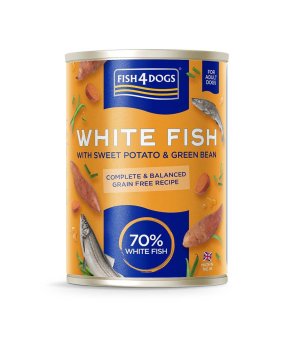 Fish 4 Dogs karma mokra dla psów Biała Ryba z Batatem 395g