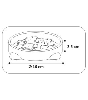 FLAMINGO SLOW FEEDER MISKA S 300ML NIEBIESKA