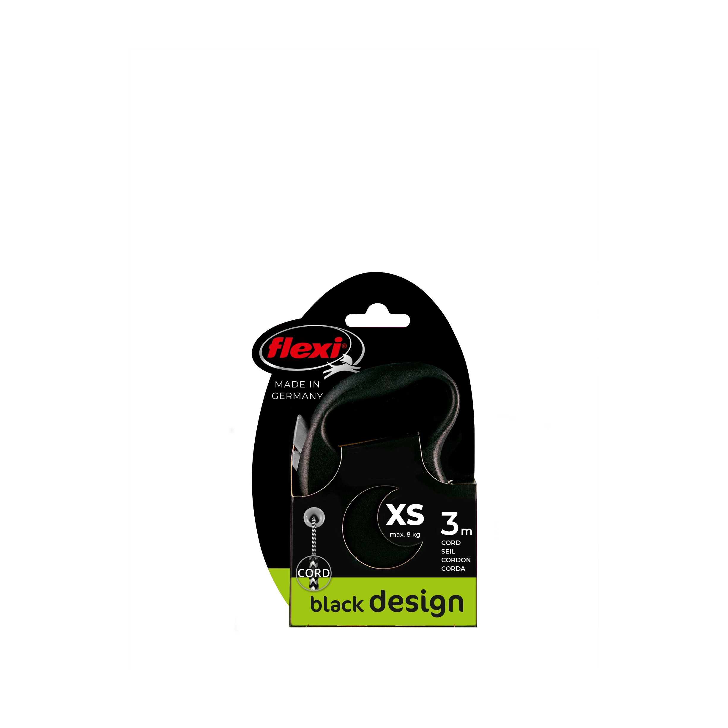 Flexi BLACK DESIGN linka XS 3m - CZARNY
