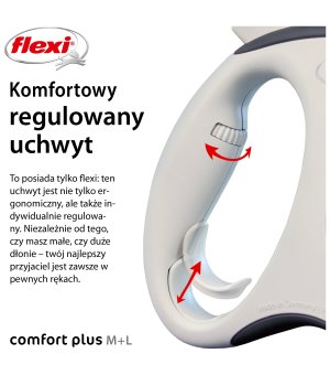 Flexi Comfort Plus L taśma 5m - szary