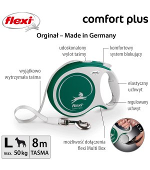 Flexi Comfort Plus L taśma 8m - zielony