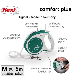 Flexi Comfort Plus M taśma 5m - zielony