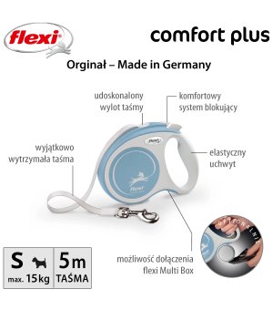 Flexi Comfort Plus S taśma 5m - jasny niebieski