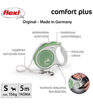 Flexi Comfort Plus S taśma 5m - jasny zielony