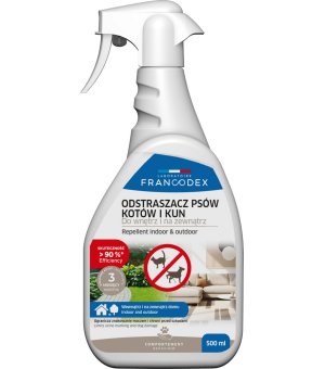 FRANCODEX Spray odstraszający do wnętrz i na zewnątrz psy/koty/kuny 500ml