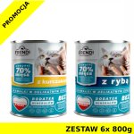 Frendi kawałki mięsa w delikatnym sosie MIX SMAKÓW dla kota ZESTAW 6x 800g