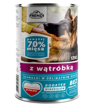 Frendi kawałki w delikatnym sosie z Wątróbką dla psa 1250g