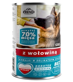 Frendi kawałki w delikatnym sosie z Wołowiną dla psa 1250g