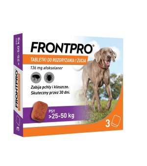 FRONTPRO XL (25 - 50kg) - Tabletka na kleszcze 3szt.