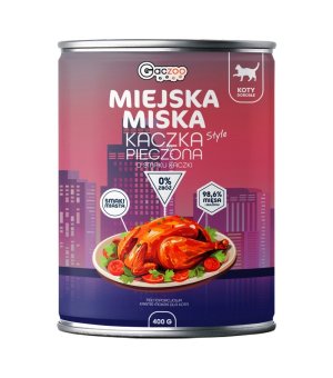 GACZOO Miejska Miska karma mokra dla kota Kaczka Pieczona 400g
