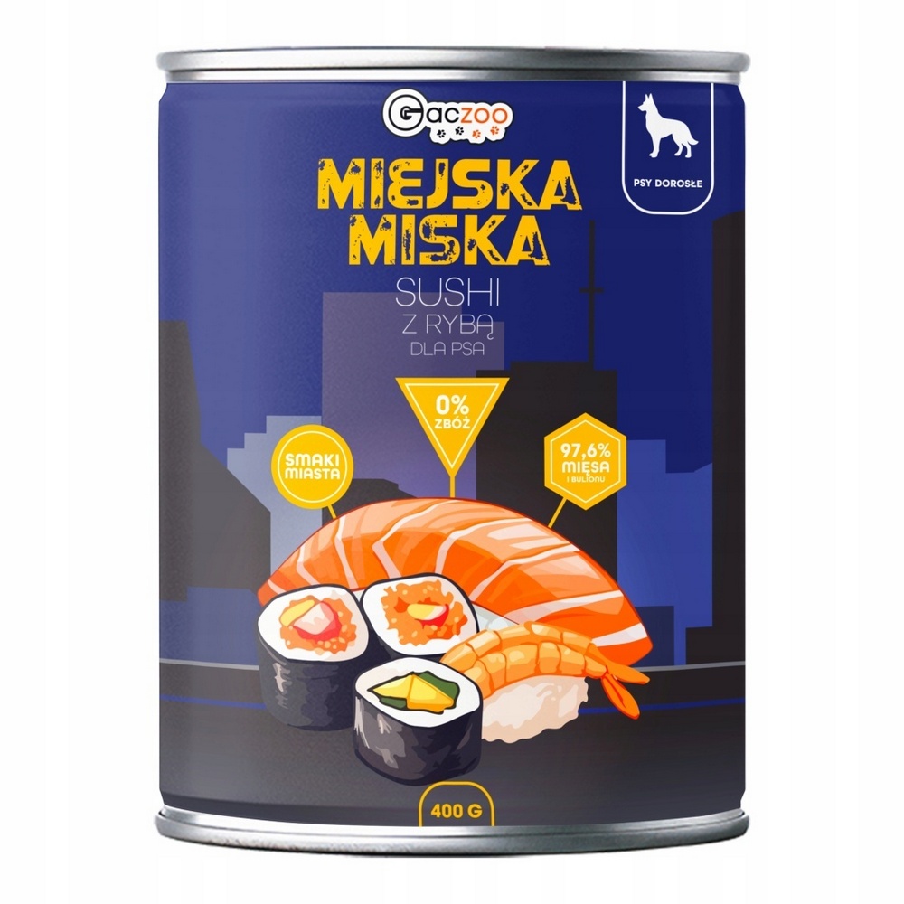 GACZOO Miejska Miska karma mokra dla psa Sushi 400g