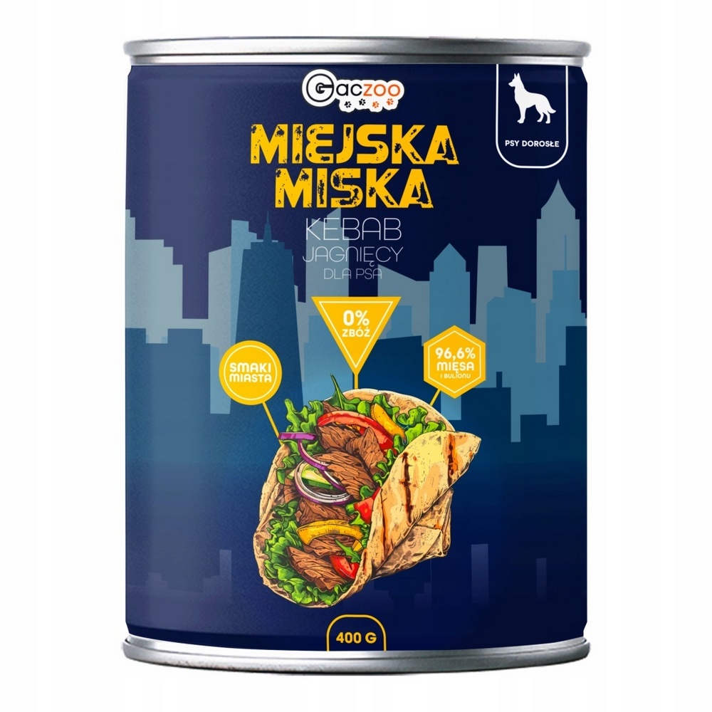 GACZOO Miejska Miska karma mokra dla psa Kebab Jagnięcy 400g
