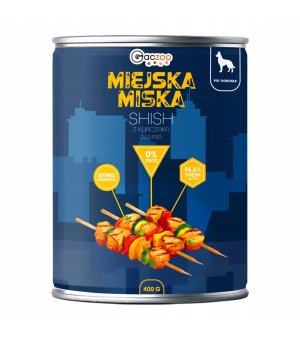 GACZOO Miejska Miska karma mokra dla psa Szaszłyk z Kurczaka 400g