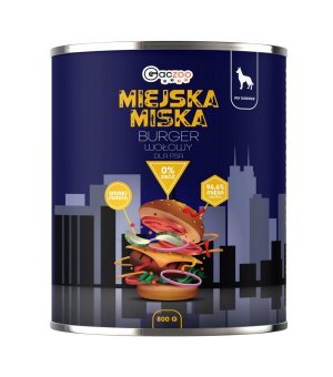 GACZOO Miejska Miska karma mokra dla psa Burger Wołowy 800g
