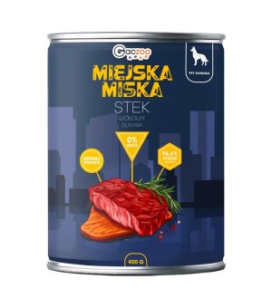 GACZOO Miejska Miska karma mokra dla psa Stek Wołowy 400g