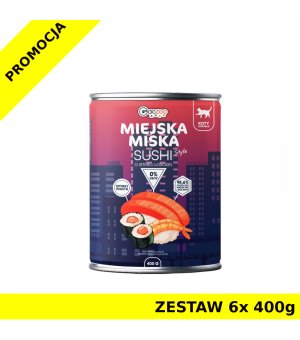 GACZOO Miejska Miska karma mokra dla kota Sushi ZESTAW 6x 400g