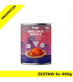 GACZOO Miejska Miska karma mokra dla kota Kaczka Pieczona ZESTAW 6x 400g