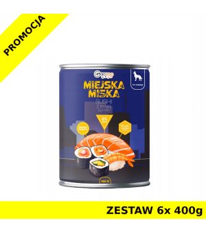 GACZOO Miejska Miska karma mokra dla psa Sushi ZESTAW 6x 400g