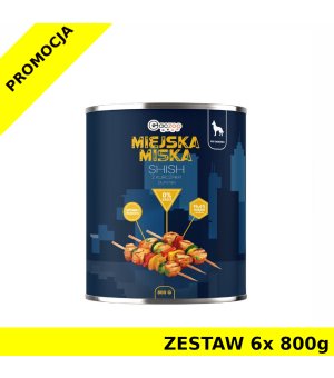 GACZOO Miejska Miska karma mokra dla psa Szaszłyk z Kurczaka ZESTAW 6x 800g