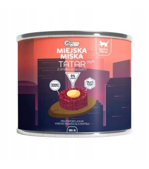 GACZOO Miejska Miska karma mokra dla kota Tatar Wołowy 185g