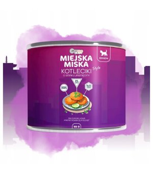 GACZOO Miejska Miska karma mokra dla kociąt Kotleciki Jagnięce 185g