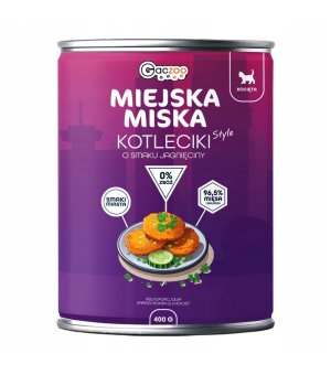 GACZOO Miejska Miska karma mokra dla kociąt Kotleciki Jagnięce 400g