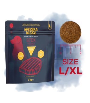 GACZOO Mijska Miska karma sucha dla psów dorosłych Stek Wołowina L/XL 2kg