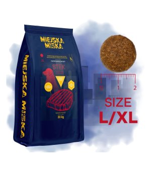 GACZOO Mijska Miska karma sucha dla psów dorosłych Stek Wołowina L/XL 20kg